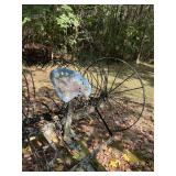 Horse Drawn Antique Hay Rake with Wood Pull Hitch