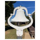 Vintage Outdoor Dinner Bell. Cast Iron Upright Outdoor Dinner Bell Marked ‘Crystal Metal #3’. The bell