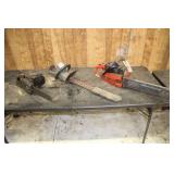 Craftsman 3.7/18 Inch Chainsaw, Remington 1.5 HP 12 Inch Bar Chainsaw, and Task Force Electric Hedge Trimmer