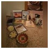 Handmade Navajo Basket with Certificate of Authenticity), Pair of Matching Baskets, Figurines, Tile Pictures
