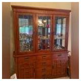 Broyhill Lighted Chinga Hutch 66x18x82, 2 pieces-no contents-bring help to move