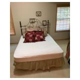 Queen size bed with mattress/box spring and linens