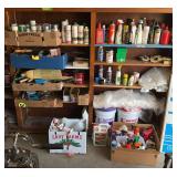 On shelves and floor includes spray bottles, plastic sheeting, car care items, aerosols, spray paints and more