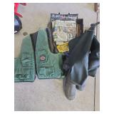 Fishing Waders (Size 11), Life Jacket,  Inflatable Life Jacket