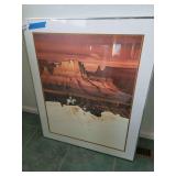 Framed Watercolor Print of Canyon 26x31