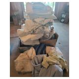 Large collection of blankets, sheets, Afghans