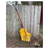 Mop bucket with wringer and mop