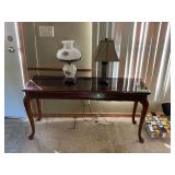 Sofa table 15” x 64” 26” tall matching lots 15520-15522, NO CONTENTS