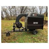 AgriFab 32 CF capacity dump trailer style leaf collector Briggs 6.5 hp engine