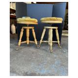 2 ball and claw feet piano stools