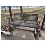 60" wolmanized wood porch glider