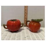 Very old tomato cream and sugar set