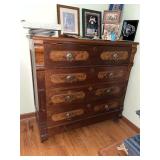 Walnut chest of drawers with drop ring pulls 18D x 40L x 38H