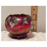 Fenton hand painted bulb vase