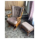 Glider rocker with ottoman