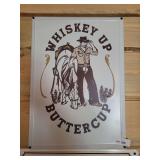 Whiskey Up Buttercup metal Sign