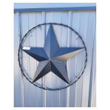 Barb wire metal star wall art 26"