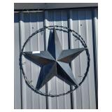 Barb wire metal star wall art 26"