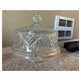 Heavy duty glass covered cake plate