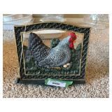 Chicken cast iron cook book holder