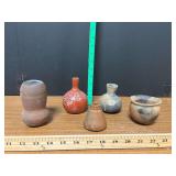 Five Native American vases/bowls