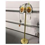 Approx 4’btall floor lamp with glass shades with End of the Trail depiction