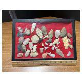 8x12 display case with arrowheads