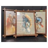 Three framed Native American prints 25x31 See photos for condition