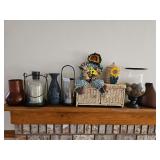 Candles, Sunflower Decorations, Decorative Vases - Top of Mantle (Bring Boxes to Pack)