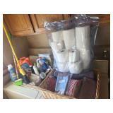 Cleaning items, laundry soap and toilet paper