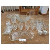 Pressed Glassware and Imperial Glass - Silverware Holders, Fruit Dish, Candle Holders, Pitcher (Bring Boxes to Pack)