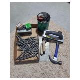 Nails, Hammer, grout applicator