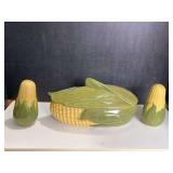 Shawnee Corn King #74 covered casserole and large S&P set