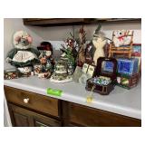 Christmas decor, snow globe, music box etc...