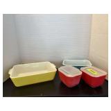 Classic Pyrex refrigerator set 2 small lids only See photos for condition