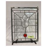 12.5 x 16 leaded glass panel See photos for condition