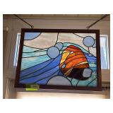 25 x 20 Stained glass framed panel