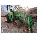 John Deere 4300 Tractor with Forks And Bucket