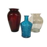 Decorative Glass Vases (3)