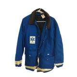 Express EMS Blue Jacket with White and Gold Design