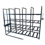 Black Metal Shelf with Multiple Shelves, 86x69x22.