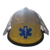 Yellow Firefighter Helmet with Blue Star of Life a