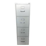 White 4-Drawer Lateral File Cabinet with Silver Ha