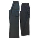 OVIS Black Cargo Pants with Pockets and Zipper, Lo