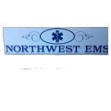 Blue and White Northwest EMS Sign with Caduceus Sy