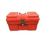 Red Plastic Tool Box with Black Handle and M