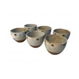 Set of (6) ceramic tea cups