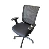 Black task chair. Mesh back/ solid black fabric