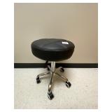 Adjustable stool. Leather seat