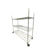 Metro rack on casters. 68in tall x 72in wide